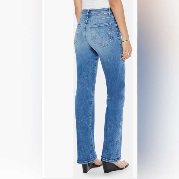 MOTHER Women's Straight Leg Blue Jeans kick it 25 - Picture 2 of 5
